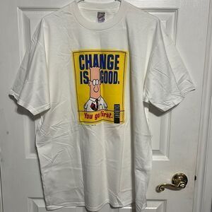 🔥True 1990’s Vintage DILBERT “Change is Good” Graphic Tee - Basically Deadstock